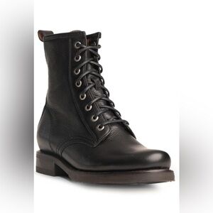 Frye Women’s Black Leather Veronica Combat Boots